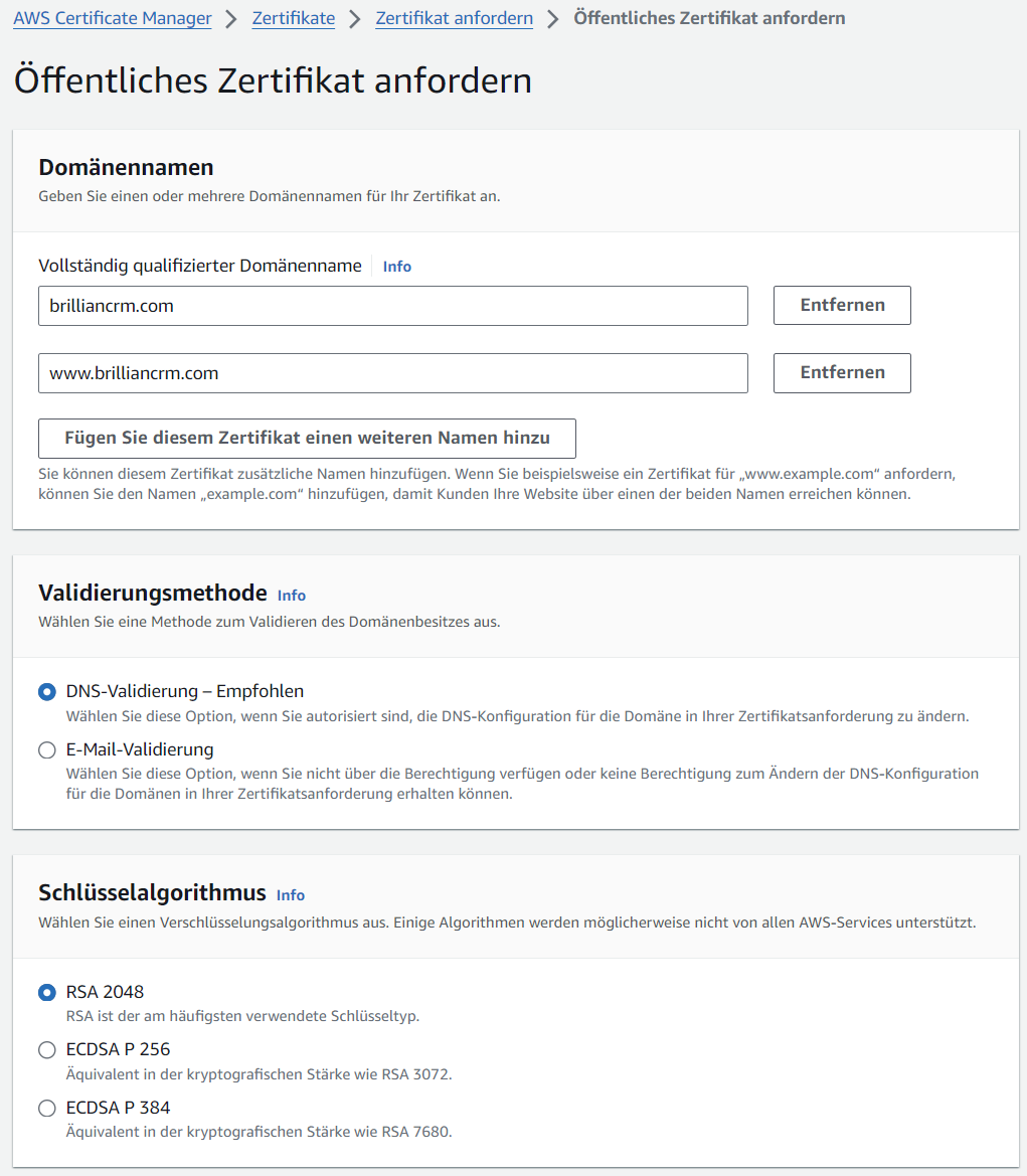 Step 5 of setting up CloudFront Distribution: Create DNS Records for certificate validation